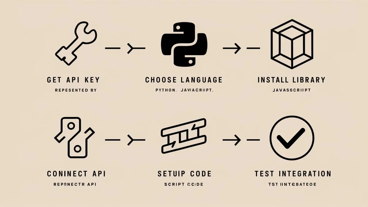 A visual flow chart for six steps to chatgpt api integration