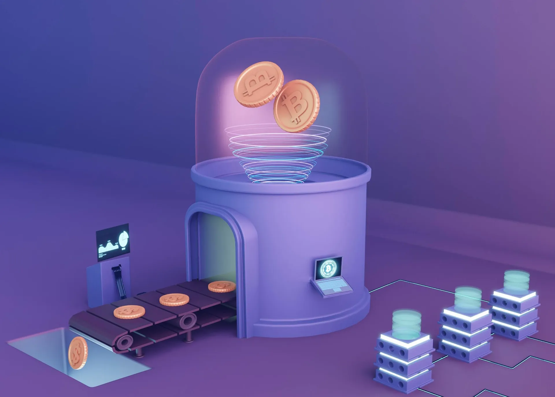 Bitcoin mining out of a machine that is controlled by AI.