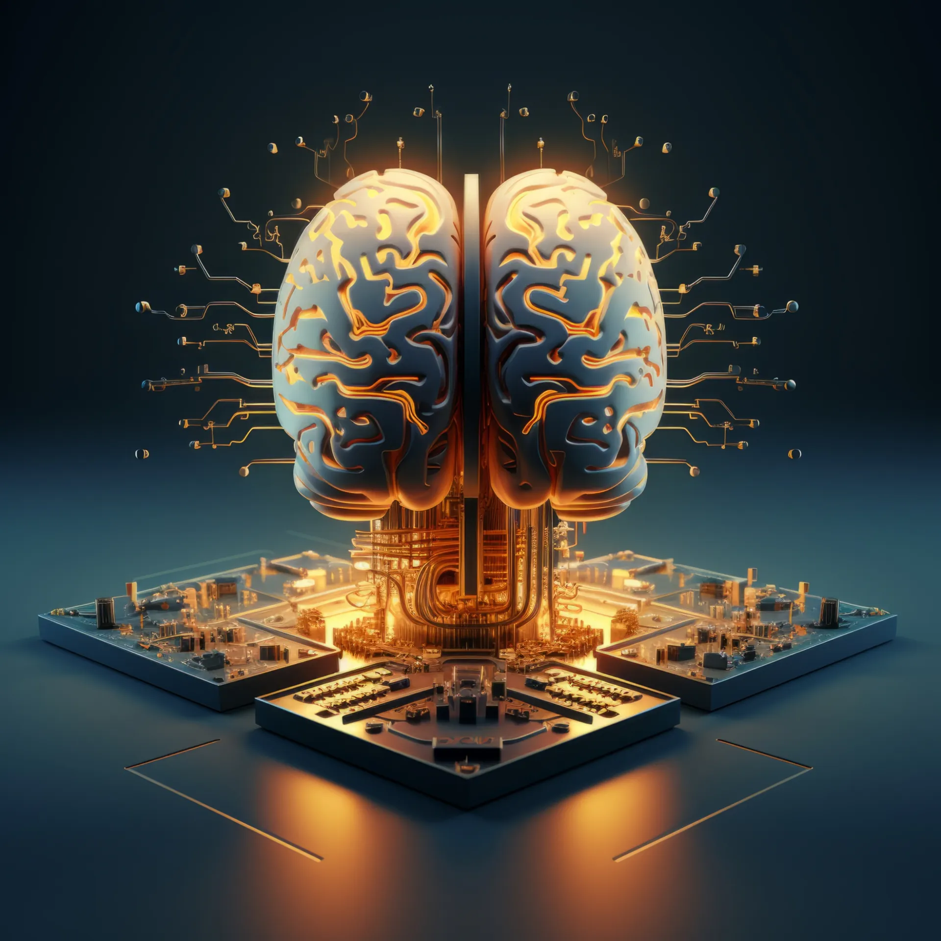 Image of Brain emerging from the combination of AI and blockchain