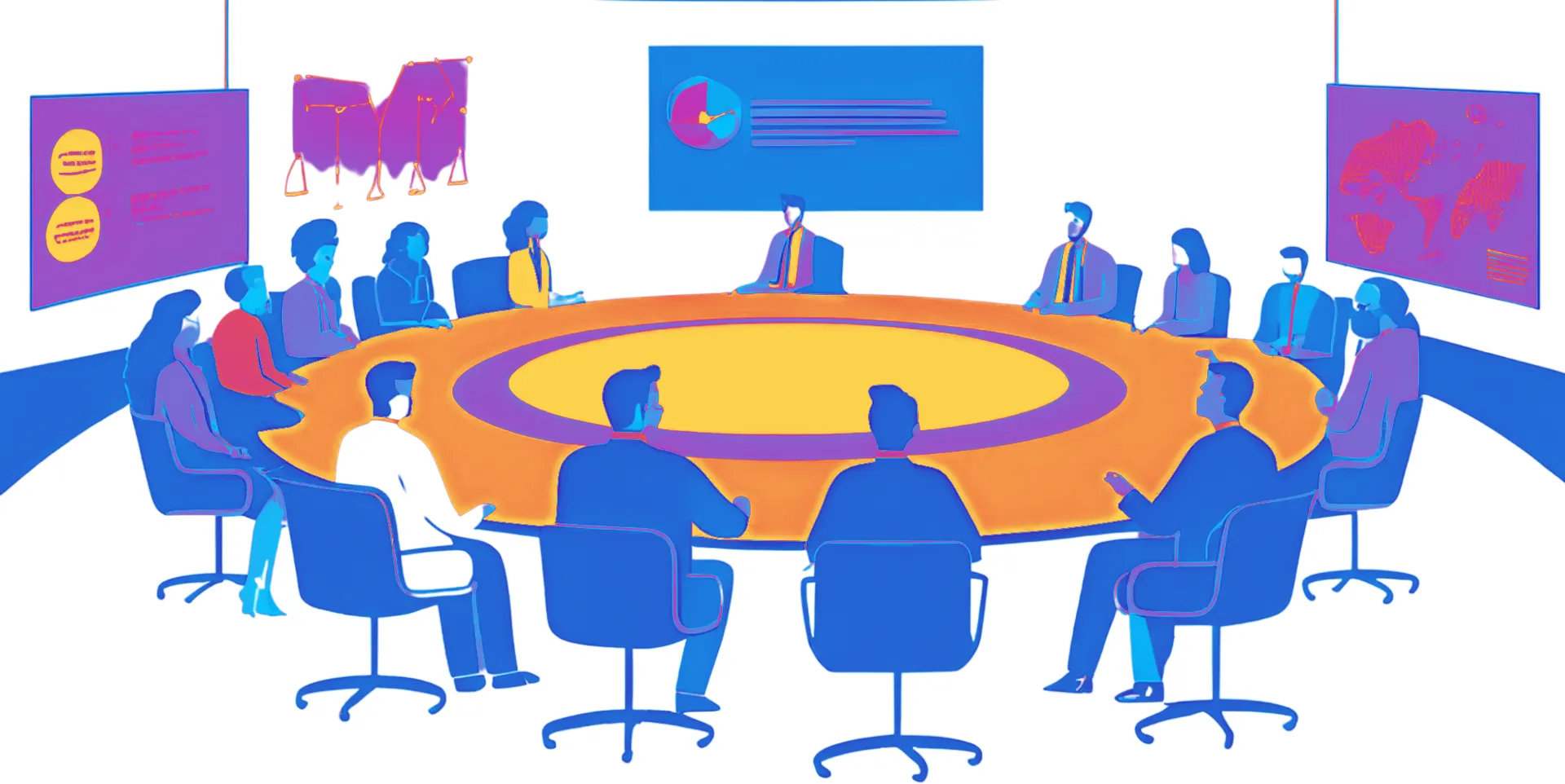 decision makers sitting around a round table.